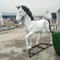 玻璃鋼白馬雕塑，動物雕塑